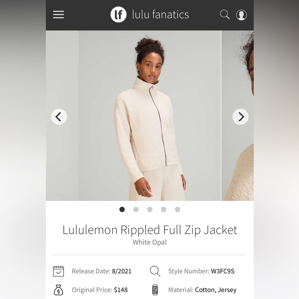 Lululemon Rippled Full Zip Jacket - Picture 9 of 12